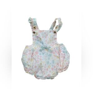 Dylan & Abby Size 3-6 Months Floral Pinafore Bubble Romper